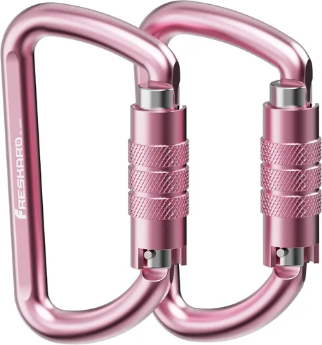 Miniatura 16 de FresKaro Clips de Mosquetón con Bloqueo Automático de 3 pulgadas, 12 kN-2698 libras, Forma D Sólida, Aluminio 7075 de Servicio Pesado, Ligero, 1.09