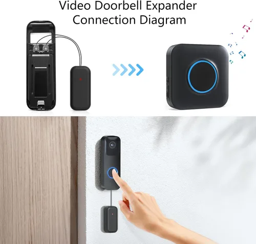 Miniatura 5 de Satisure Timbre de puerta inalámbrico con video y extensor de timbre de video - Compatible con Blink Video Doorbell y Blink Video Doorbell