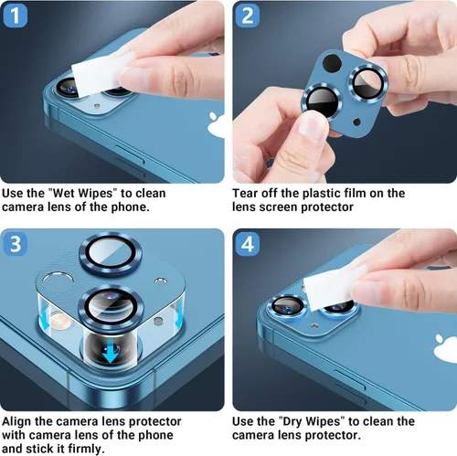 Miniatura 8 de AFARER Paquete de 2 protectores de lente de cámara para iPhone 13/iPhone 13 Mini, protector de lente de cámara Ultra HD, cubierta de cámara