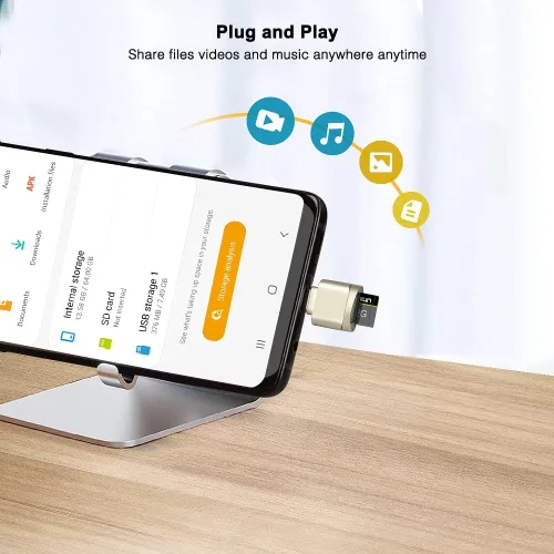 Miniatura 3 de BorlterClamp - Lector de tarjetas micro SD USB C (paquete de 2 unidades), lector de tarjetas de memoria OTG TF compatible con laptop, MacBook