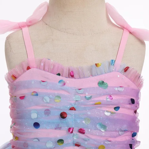 Miniatura 226 de IMEKIS Vestido de princesa de cumpleaños para niña pequeña, confeti brillante, bohemio, arco iris, pastel, sesión de fotos, traje para 1-6T