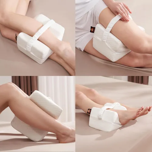 Miniatura 6 de Almohada de rodilla refrescante para personas que duermen de lado con correa y 2 fundas - Almohada de espuma viscoelástica para piernas para dormir