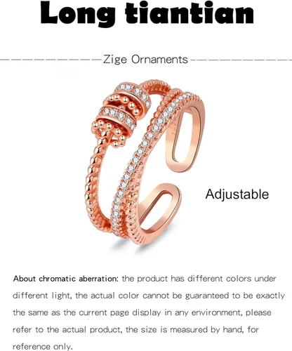 Miniatura 4 de Long tiantian Regalos para hija de parte de mamá Anillo Fidget Ajustable Abierto Giratorio Anillos de Preocupación y Ansiedad para Mujeres Regalos