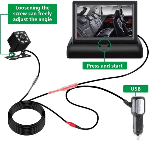 Miniatura 7 de Espejo de coche para bebé, cámara y monitor con visión nocturna por infrarrojos, mejor monitor de bebé para asiento de coche