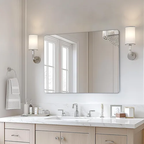 Miniatura 30 de USHOWER Espejos de baño para sobre el fregadero, espejo rectangular con marco de metal, espejo de tocador moderno de granja, montado en la pared