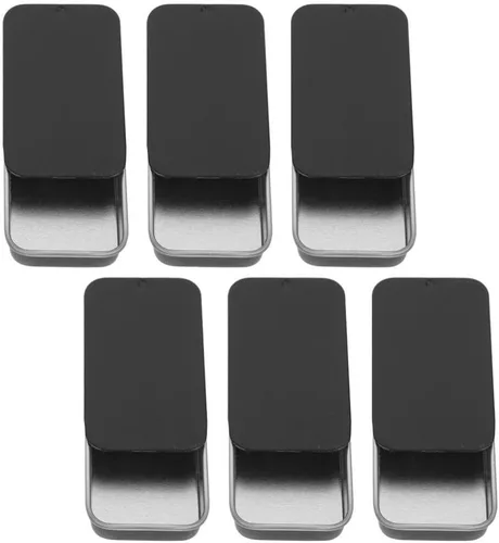Miniatura 4 de UPKOCH Caja de almacenamiento de caramelo con tapa deslizante de metal, organizadores de placas de hojalata, contenedores de píldoras pequeños, caja