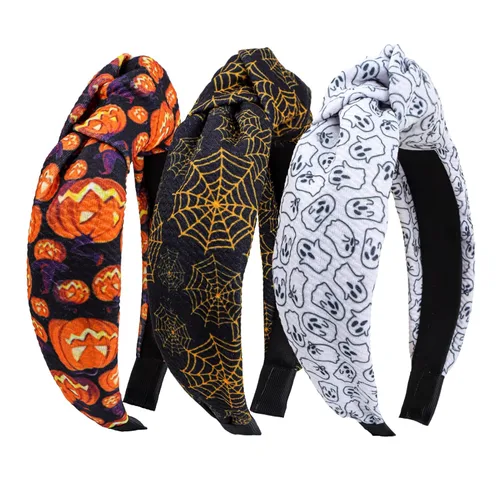 YanJie Diademas anudadas de Halloween para mujeres y niñas, accesorios para el cabello espeluznantes de fantasma, calabaza, accesorios para el