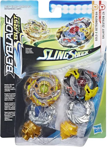 Miniatura 2 de Beyblade Burst Turbo Slingshock - dúo de zeutron z4, gold-x betromoth b4, multicolor