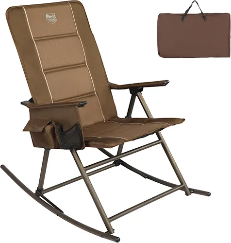Miniatura 13 de Timber Ridge Silla mecedora ajustable de 3 niveles, respaldo alto acolchado ergonómico, soporta 300 libras, balancín estable antipunta, reposabrazos