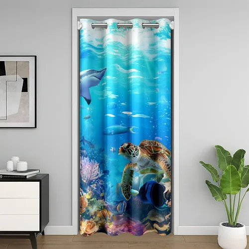 Miniatura 21 de Erosebridal Cortinas opacas de hojas para ventana de puerta, cortinas opacas de hojas blancas y negras, cortina de puerta de hojas, plantas Hojas