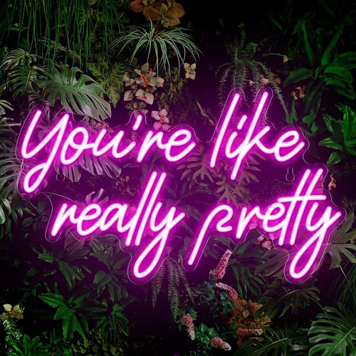 Miniatura 9 de Señal de neón "You're Like Really Pretty", señal de neón rosa para decoración de pared Señal de neón "You're Like Really Pretty" para recámara