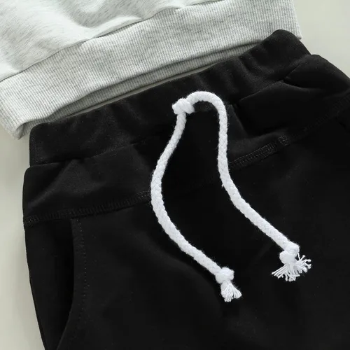 Miniatura 54 de Conjunto de 2 piezas de sudadera de manga larga con cuello redondo y pantalones casuales para bebés y niños pequeños