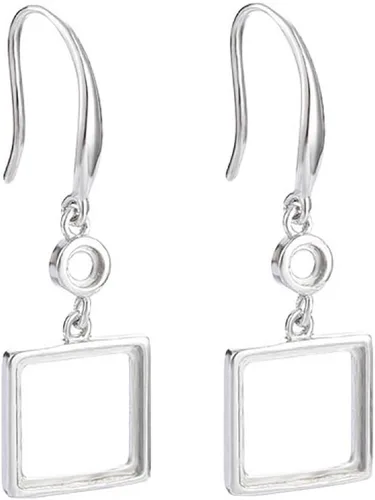 Miniatura 10 de Bisel de plata de ley 925 en blanco, ajuste de montaje, bandeja para aretes ovalados/cuadrados/rectangulares para hacer joyas de manualidades