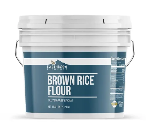 Miniatura 6 de Earthborn Elements Paquete de harina de arroz integral y almidón de tapioca (cubos de 1 galón), molido fino, ingredientes versátiles, hornear