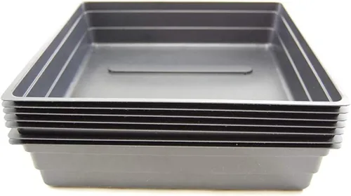 Bandejas de goteo para germinación de plantas, semicimas planas de 10 x 10 pulgadas 1010 de plástico para cultivo de invernaderos sin agujeros de