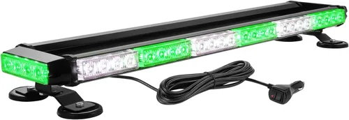 Miniatura 11 de WOWTOU Barra de luz estroboscópica de emergencia roja y azul con 56 luces LED intermitentes para vehículos de policía, luces magnéticas fuertes