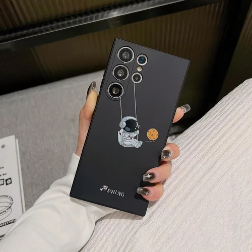 Miniatura 42 de Yonds Queen para Samsung Galaxy S21 Funda Linda, Diseño de Astronauta de Dibujos Animados, Espacio, Luna, Cohete, Elegante Cubierta Amortiguadora