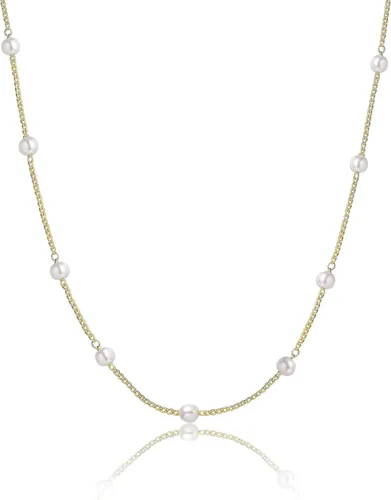 Miniatura 6 de Delicado collar con colgante de perlas para mujer, chapado en oro de 14 quilates, elegante collar de perlas de agua dulce, collar de perlas con clip