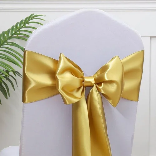 Miniatura 15 de Bandas de satén para sillas de color azul bebé, paquete de 50 lazos para sillas de color azul claro para boda, revelación de género, baby shower