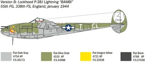 Miniatura 5 de Italeri 1446 P-38J Lightning 1:72 Kit de modelo de plástico a escala 1:72