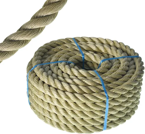 Miniatura 10 de Cuerda de cáñamo sintética de polipropileno trenzado de tres hebras de 1 pulgada x 50 pies para decoración de interiores o exteriores, proyectos