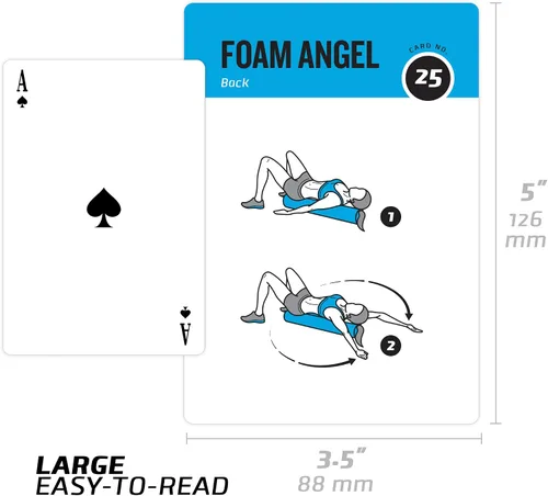 Miniatura 6 de NewMe Fitness Tarjetas de entrenamiento con rodillo de espuma – Baraja de instrucciones para mujeres y hombres, guía de fitness para principiantes