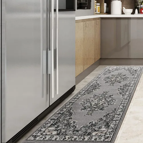 Miniatura 9 de Antep Rugs - Alfombra oriental tradicional de 2 x 3 con medallón para interiores Siesta (azul marino, 2 pies x 3 pies)