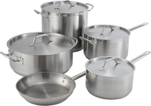 Miniatura 8 de Winco Cacerola de acero inoxidable resistente con tapa, 2 cuartos