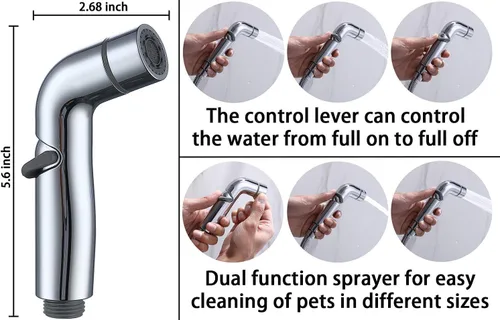 Miniatura 2 de G-Promise Accesorio rociador de ducha para perros para ducha de mascotas rápida y limpia, ducha multifuncional, desviador de metal, manguera extra