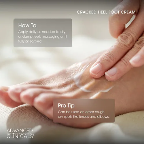 Miniatura 5 de Advanced Clinicals Crema hidratante para pies con manteca de karité, loción hidratante para pies y manos que ayuda a curar la piel agrietada, puntos