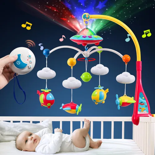 Miniatura 10 de Móvil Musical para cuna de bebé., Rosado