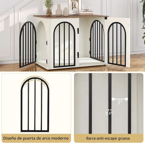 Miniatura 5 de Hzuaneri - Muebles de madera para perros de 26.8 pulgadas, jaula de interior para perros pequeños, jaulas resistentes decorativas para mascotas