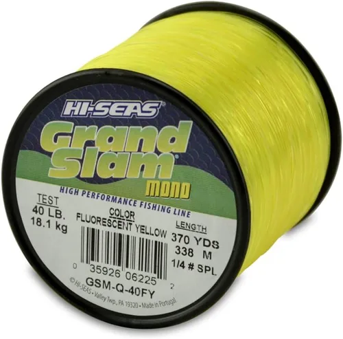 Miniatura 53 de HI-SEAS Línea de pesca de monofilamento Grand Slam - Fuerte y resistente a la abrasión en transparente, rosa, verde, azul humo, amarillo Azul ahumado