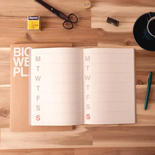 Miniatura 3 de JSTORY Planificador Semanal Grande Encuadernado con Puntadas se Mantiene Plano Sin Fecha Todo el Año Cubierta Flexible Organizador