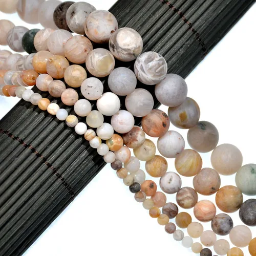 Miniatura 13 de AD Beads Hermosas cuentas sueltas redondas de piedras preciosas mate naturales de 0.157-0.472 in (0.315 in, 33 amazonita mate)