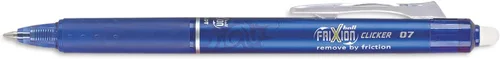 Pilot, FriXion Clicker - Bolígrafos de gel borrable, punta fina de 0.7 mm, paquete de 12, azul