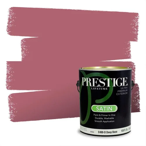 Miniatura 611 de Prestige Paints Pintura exterior e imprimación en uno, 1 galón, plano, coincidencia comparable de Valspar* Amber Rose*