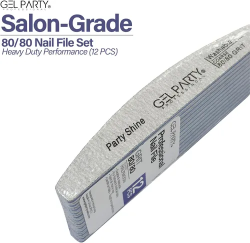 Miniatura 58 de GELPARTY - Limas de uñas profesionales de grano 80/80 cuadradas, paquete de 12 tablas de esmeril lavables de doble cara, grano extra grueso