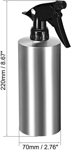 Miniatura 2 de uxcell Botella rociadora de acero inoxidable 304 de 18.5 onzas con pulverizador de niebla fina, recipiente vacío recargable para cocina, baño