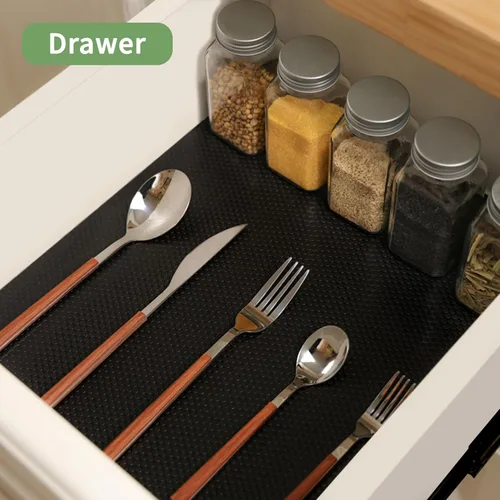 Miniatura 4 de Revestimientos de Estantes 11 pulgadas x 20 pies Revestimientos de Estantes para Gabinetes de Cocina Antiadherente Forro de Estantes Alfombrillas