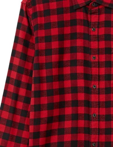 Miniatura 26 de Amazon Essentials Camisas de franela de manga larga para hombre, corte ajustado, a cuadros con botones