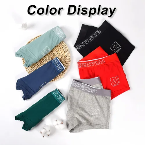 Miniatura 6 de HUOPAOSHUO Ropa interior para hombre transpirable ropa interior de algodón suave paquete múltiple