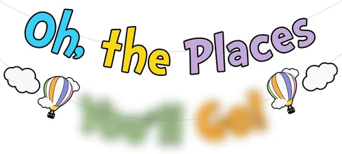 Oh The Places You'll Go Banner Oh The Places You'll Go Decoraciones Kindergarten Graduación Fiesta Decoración Colorida Decoración de Primer