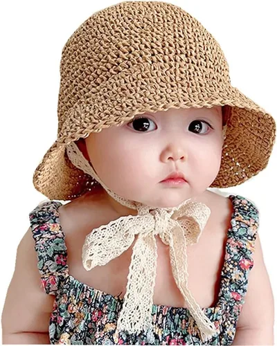 Sombreros de paja para niñas pequeñas y plegables de ala ancha para verano, sombrero de paja para fotografía de bebé, sombreros de paja