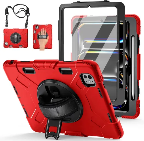 Miniatura 10 de Funda para iPad Pro 11 M5 2025/M4 2024: Funda protectora para iPad Pro de 11 pulgadas 5ª generación con protector de pantalla, soporte, asa y correa