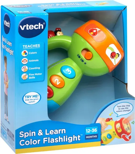 Miniatura 6 de VTech Spin and Learn Linterna de Color, Verde Lima