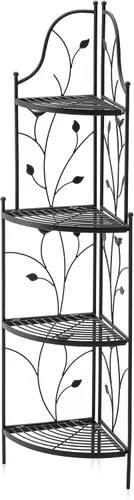 Miniatura 10 de Glitzhome Estante de metal blanco de 52 pulgadas de alto con 4 niveles para interior y exterior, jardín, granja