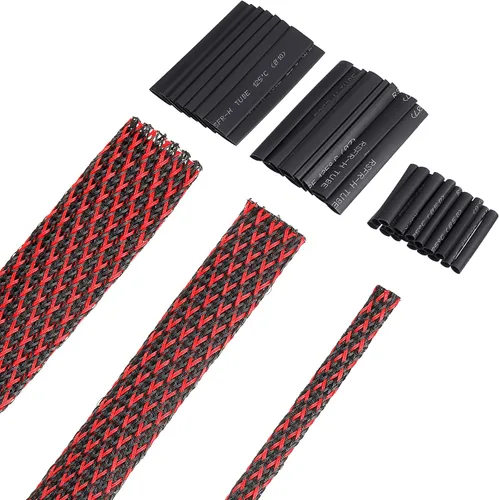 Miniatura 9 de Boao Funda trenzada expandible de PET de 50 pies, funda trenzada de telar de alambre con 127 tubos retráctiles para audio, video y otros