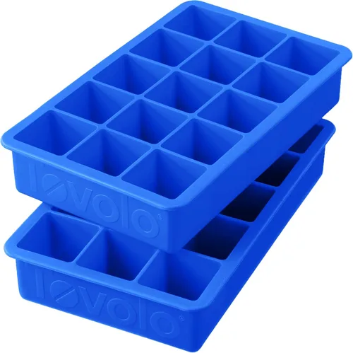 Miniatura 11 de Tovolo Bandeja de silicona para cubitos de hielo, color rojo manzana caramelo, paquete de 2 moldes para bandejas de hielo sin BPA para bebidas