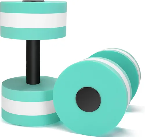 Miniatura 8 de Mancuernas acuáticas, 2 mancuernas de espuma para ejercicio aeróbico de agua, resistencia a la piscina, mancuernas desmontables para agua, fitness